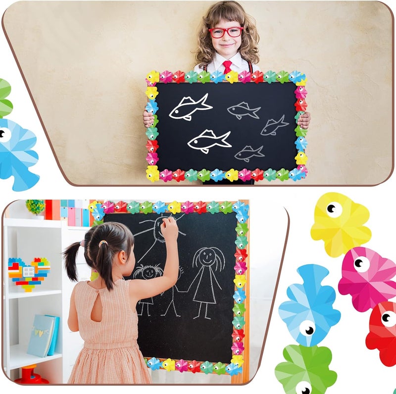 Panelee 3D Colorful Fish Border 68.9 Feet Ocean Bulletin Board Border Butterflies Flowers Bee Space Inspirational Cute Decor for Classroom Bulletin Boards Chalkboard Wall Decor - Image 5